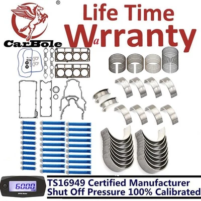 Kit de reconstrução de motor 12558178 - Rolamento e gaxetas compatível com Chevy GMC Sierra LS1/LS6 4,8L - Imagem 1 de 4