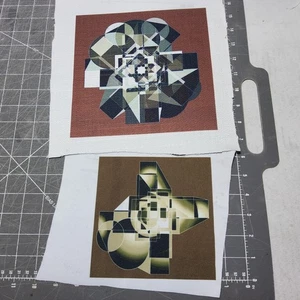 Set of 2 geometric abstract forms digital artwork prints modern architecture - Picture 1 of 9