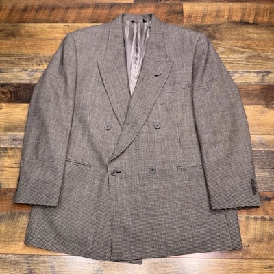 Blazer Vintage Pierre Cardin Doble Pecho 46R Negro Diente de Tiburón EE. UU. Foto 1 de 4