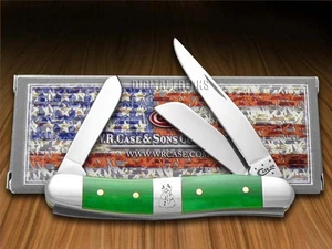 Astuccio xx Coltello Stockman Medio Natale Osso Verde Brillante Pupazzo di Neve Tasca 65581 - Foto 1 di 4