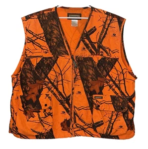 Remington Hunting Orange Blaze Camo Mossy Oak Vest Mens Size 3XL Full Zip - Picture 1 of 8