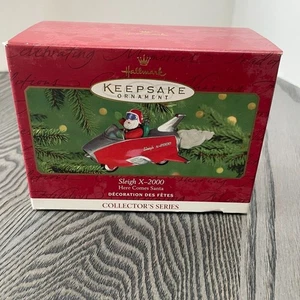 Trineo adorno recuerdo sello vintage X-2000 hecho a mano vacaciones de Navidad - Imagen 1 de 11