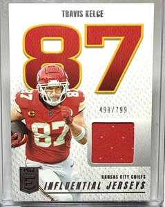PARCHE "CAMISETAS INFLUYENTES" TRAVIS KELCE 2025 Panini Donruss Elite #/799 Chiefs - Imagen 1 de 4