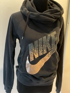Womens Small Black Rose gold Nike hoodie pullover Sweatshirt - Picture 1 of 5