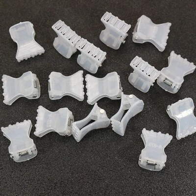 50 White Plastic Mini Hair Claw Clip Clamp For DIY Craft 14mm - Image 1 of 4