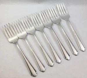 Cubiertos Oneida Wm A Rogers Silverplate 1932 Croydon Mary Lee 7 tenedores de ensalada - Imagen 1 de 6