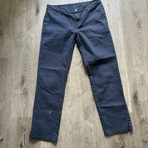 Prana 4 Kayla Crop Chino Pants Womens Navy Indie Blue Stretch Mid - Picture 1 of 12