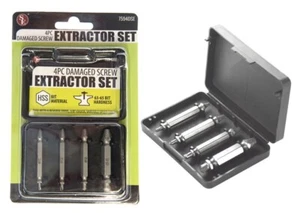 Set 4 pezzi rimozione viti danneggiate estrattore punte trapano spogliate strumento bullone rotto - SE - Foto 1 di 4