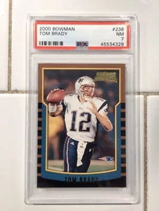 Bowman #236 2000 Tom Brady novato (RC) Patriots Buccaneers PSA 7 casi nuevo cabra  - Imagen 1 de 2