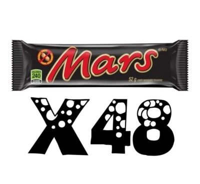 48 X BARRAS DE CARAMELO MARS Caramelo Chocolate Tamaño Completo Caja 52g Cada una de Canadá Foto 1 de 3