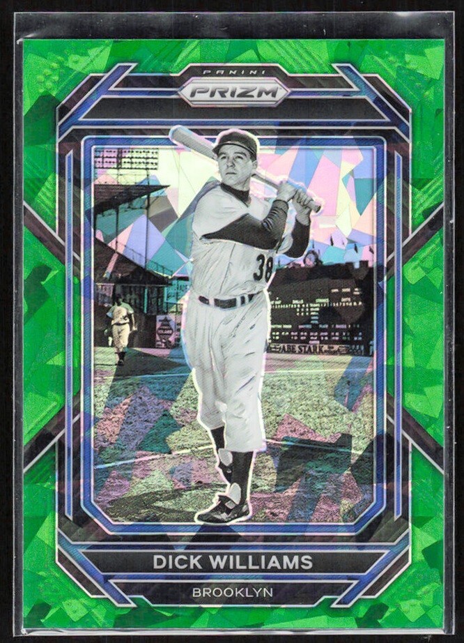 2023 Prizm Dick Williams Brooklyn Dodgers Green Cracked Ice Prizm Ref #279