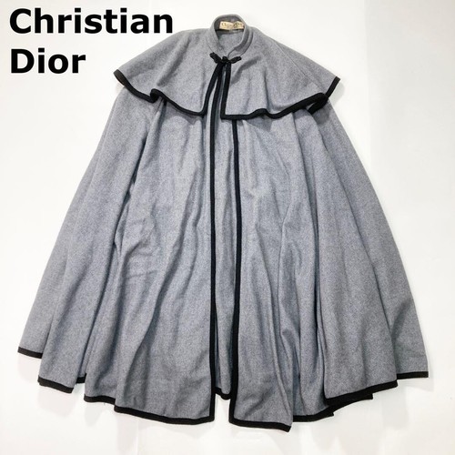 Poncho cappotto lungo mantello CHRISTIAN DIOR taglia 9 lana donna