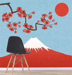 3D Red Sun Mountain 758 Wallpaper Mural Paper Wall Print Indoor Murals CA Summer - Picture 1 of 5