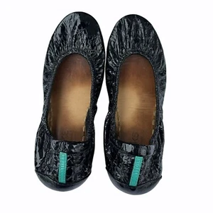 Tieks By Gavrieli obsidian black leather Ballet Flats Size 6 Round Toe Slip-On - Picture 1 of 12
