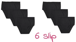 6 SLIP ALTO DONNA NERO COTONE BIELASTICO MORBIDO INTIMO MUTANDA MADE IN ITALY - Foto 1 di 4