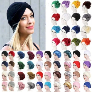 Damen Schlafhaube Chemo Mütze Kopftuch Turban Hijab Hüte Kopfbedeckung Kappe - Bild 1 von 83