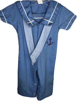 Vintage Baby Boy Sailor Romper 12 Months EUC Nautical 1950-60 - Image 1 of 4