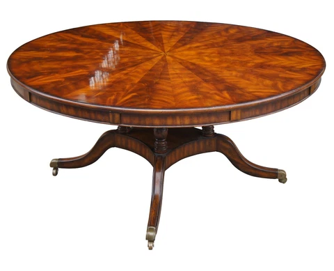 Maitland Smith English Regency Flame Mahogany Roundabout Extendable Dining Table Cover