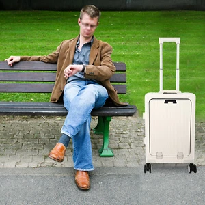 20" Boarding Suitcase  Suitcase w/Front Pocket, 14"-15" Laptop Case Trolley - Picture 1 of 19