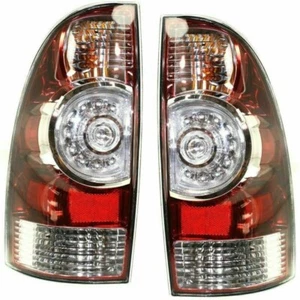 New Fits 2009-2015 Toyota Tacoma Left & Right LED Tail Lamp Assembly Clear Lens - Picture 1 of 11