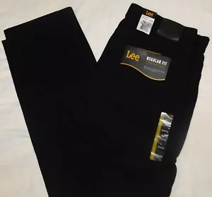 LEE Regular Fit Jeans Straight Leg Regular Seat & Thigh At Waist Double Black - Picture 1 of 9