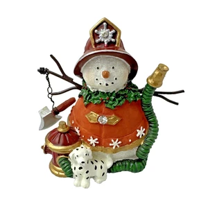 Schneemann Feuerwehrmann Vintage Cobble Creek Ornament EUC! - Bild 1 von 20