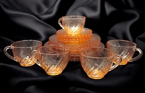 5er Set Arcoroc French Glas Rosalind Pink Swirl Demitasse 4 teiliges Set - Bild 1 von 13