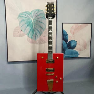Factory Red Bo Diddley Solid Body 6 String Electric Guitar HPL Fretboard 22Frets - Picture 1 of 8