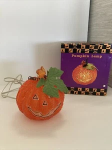 Melted Plastic Popcorn Pumpkin Halloween Electric Light Up Jack O Lantern Lamp - Picture 1 of 10