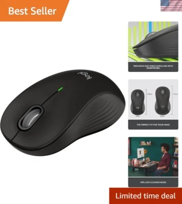 Ergonomic Full-Size Black Wireless Mouse - 2- Battery & Optical Precision - Image 1 of 4