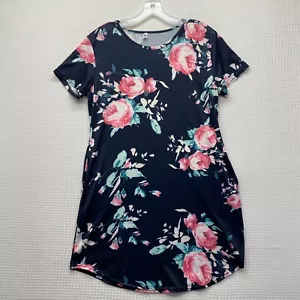 Womens Short Sleeves Floral Print Dress w/ Pockets Size M - Picture 1 of 7