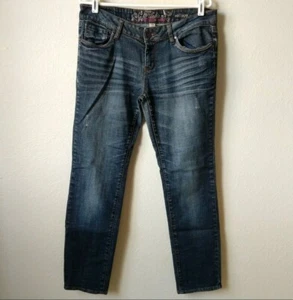 Refuge Womens Jeans 10R Blue Dark Wash Faded Distressed Flirty Everyday Skinny - Picture 1 of 9