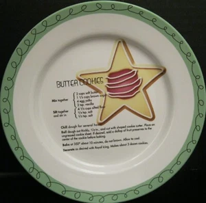 BUTTER COOKIES DECORATIVE PLATE WITH THE RECIPE ON THE FRONT BY ROSANNA 8" WIDE - Picture 1 of 4