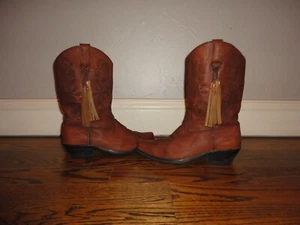 ROPER Women's Brown Leather Pointed Toe Western Boots With Tassel Size 7 - Picture 1 of 9