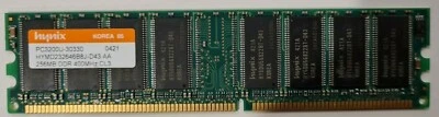 HYNIX 256MB DDR 400MHz RAM PC3200 DIMM HYMD232646D8J-D43 or HYMD232646B8J-D43 - Image 1 of 2