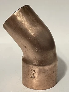 Mueller 1 1/4" Copper Street 45 Degree Elbow Pipe Fitting FTG x C Sweat - Picture 1 of 8