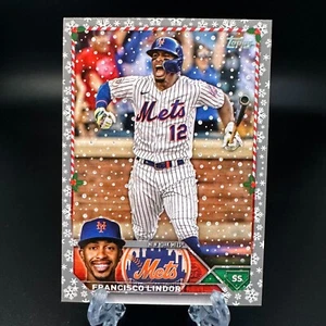 2023 Topps Holiday Francisco Lindor Metallic Snowflake #H119 New York Mets - Picture 1 of 2