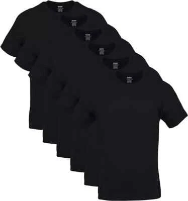 Gildan (6-pack) Black Solid Heavy Cotton Short Sleeve Blank T-Shirt S-3XL - Image 1 of 4
