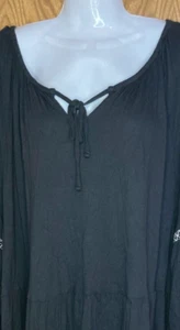 Top tunica donna nero Old Navy taglia 3x scollo a V manica 3/4 contadino hippie boho - Foto 1 di 7