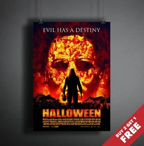 PÓSTER DE LA PELÍCULA HALLOWEEN 2007 A3 A4 * Impresión de película de imagen de calavera de terror de miedo de terror - Imagen 1 de 2