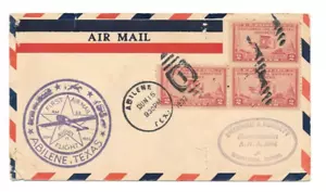 1932 FIRST AIR MAIL NIGHT FLIGHT COVER, ABILENE, TEXAS - Picture 1 of 2