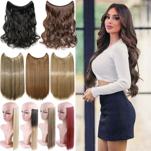 US One Piece Real Natural Secret Wire Softs Hair Extension 100% Thick As Human - Picture 1 of 46