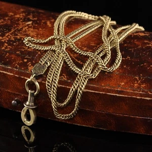 Antike viktorianische 18K Gelbgold Lariat Halskette - 42 Zoll - Bild 1 von 7