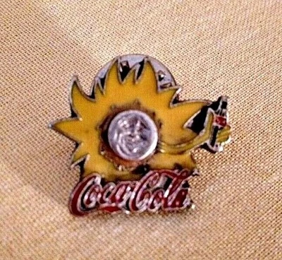 PIN COQUE SOL SOL BOTELLA AMARILLO ROJO ESMALTE PLATA PELTRE 1995 2129 950861. Foto 1 de 4