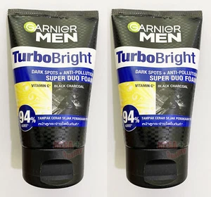 2x Garnier Men Turbo Bright Anti Dark Spots Pore Tightening Super Duo Foam 100ml - Picture 1 of 4