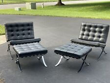 Knoll Barcelona Chair & Ottoman Black -  100% Authentic PAIR
