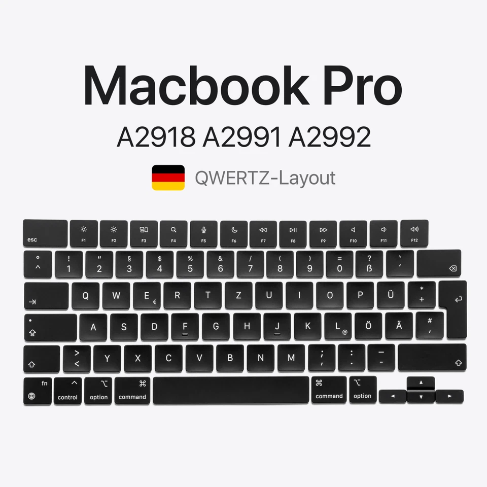 Taste & Scharnier MacBook Pro 2023 M3 Pro Max A2918 A2991 A2992 DEUTSCH QWERTZ - Bild 1 von 1