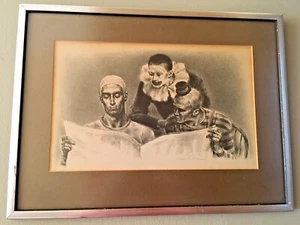 Joseph Hirsch (1910–1981) Signed Original Lithograph - Clowns and the News - Picture 1 of 9