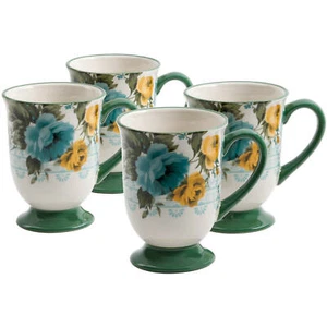Set of Four (4) ~ Pioneer Woman ~ ROSE SHADOW ~ Latte/Coffee Mug Set - Picture 1 of 12