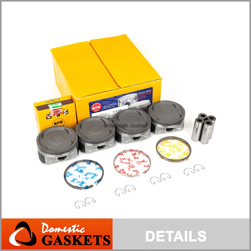 NPR Pistons w/ Rings fit 04-13 Subaru Impreza Legacy WRX 2.5L DOHC EJ255 - Image 1 of 4